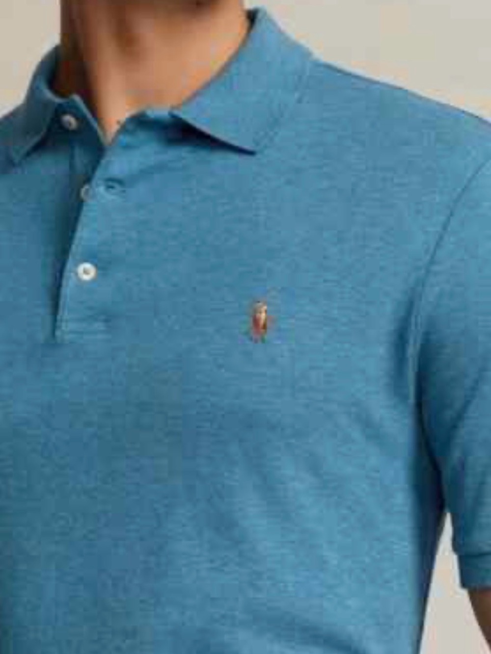 Polo Ralph Lauren Custom Slim Fit Marine Heather XL Tri Color Pony  Cotton EUC